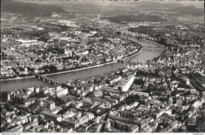 Basel BS Fliegeraufnahme Rhein Bruecken