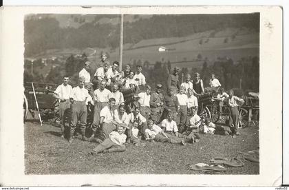 Carte Photo - Militaire à Albeuve ?  - Fribourg ?  - Obusier  - Suisse  - Schweiz Canon