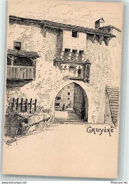 1663 Gruyères 1915 Künstlerkarte sign. Meltzer - 39698977