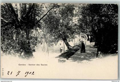 1200 Genève Genf 1902 Gebrauchsspuren Bords du Rhone Sentier des Saules... - 10583516