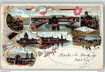 Genfersee Lac Leman 1900 Gebrauchsspuren Lac Léman Chillon Ouchy Lausann... - 13224189