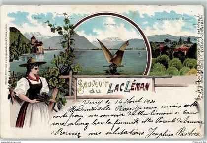 Genfersee Lac Leman 1900 Lithographie Genfersee Chillon Lausanne et les ... - 13125025