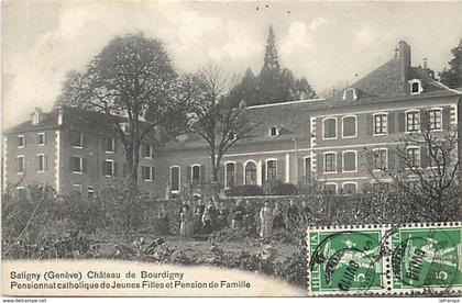 -ref  V823- suisse - satigny -geneve - chateau de bourdigny -pensionnat catholique de jeunes filles -pension de famille