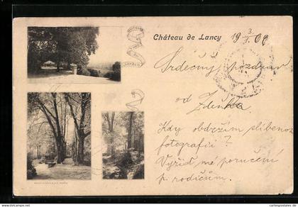 AK Lancy, Chateau de Lancy, Partien aus dem malerischen Schlossgarten