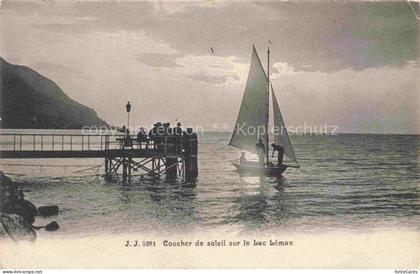 Lac Leman Genfersee GE Coucher de soleil sur le Lac Leman