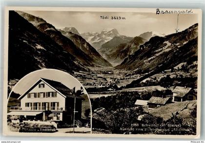 8750 Glarus 1933 Gebrauchsspuren Hotel Pension Tödiblick Schwändi - 13310824