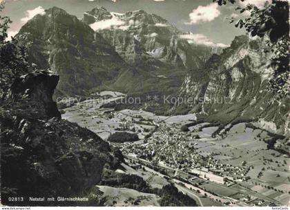 Netstal Glarus GL Glaernischkette Tal Panorama Bergdorf Alpen Wiesen Schwannhoeh