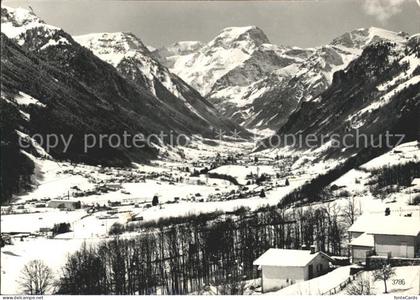 Schwaendi Schwanden Panorama Blick auf Glarner Hinterland und Toedi Glarner Alpe