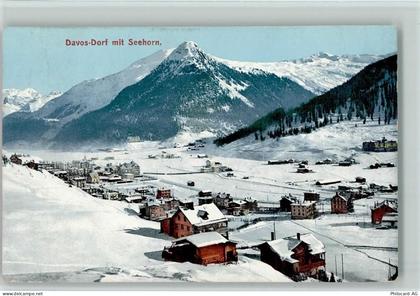 7260 Davos Dorf 1908 - Davos-Dorf mit Seehorn Winteraufnahme - 10156303