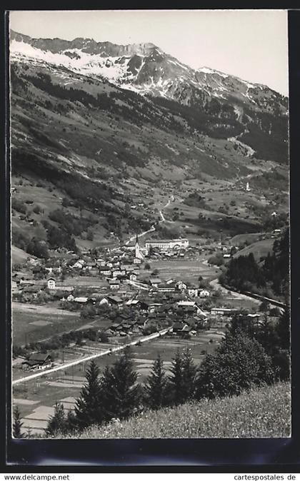 AK Küblis im Prätigau, Teilansicht mit Bergen