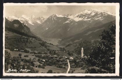 AK Saas im Prättigau, Panorama mit verschneiten Gipfeln