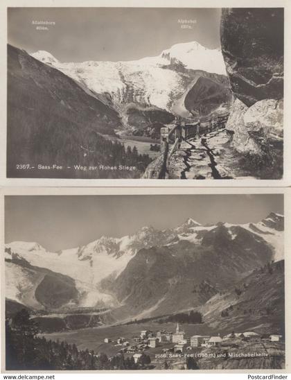 Saas-Fee Weg Zur Hohen Stiege Switzerland 2x Old Postcard s