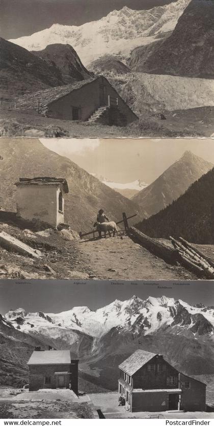 Welssmleshutte Saas Tel 3x Old Switzerland Postcard s