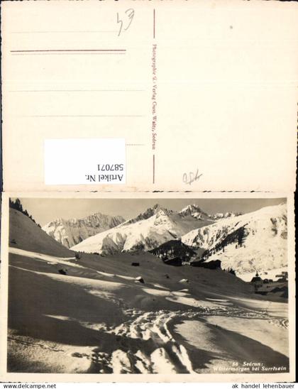 587071,Sedrun Wintermorgen b. Surrhein Tujetsch Switzerland
