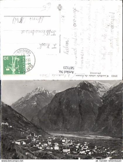 587123,Foto Ak Cordiale saluto da Grono Mesolcina Totale Switzerland