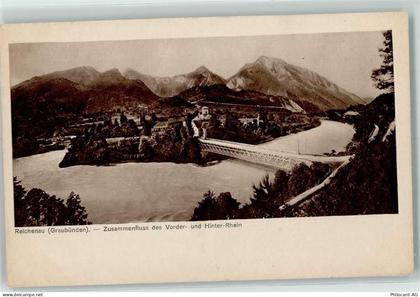 7013 Reichenau Domat/Ems 1920 - Zusammenfluss des Vorder- und Hinter-Rhe... - 10217391