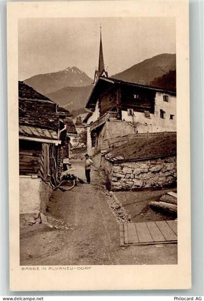 7492 Alvaneu Dorf Foto AK Gasse - 10742108