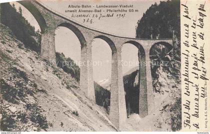 Alveneu Alvaneu Bad GR Albula-Bahn Landwasser-Viadukt Viadukt Eisenbahn Pfeiler