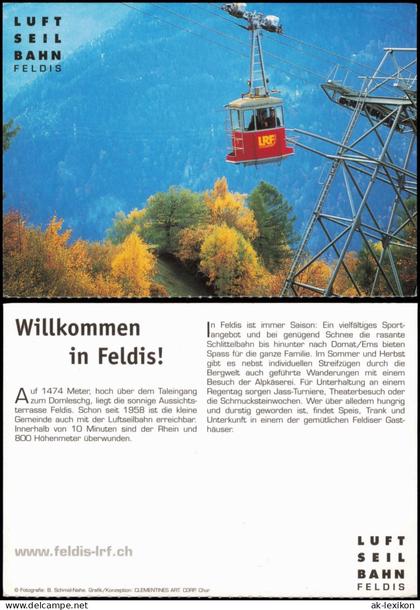 Ansichtskarte Feldis/Veulden Umland-Ansicht mit der Luft-Seilbahn 1980
