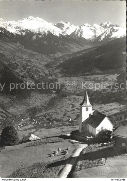 Furna Kirche Praetigau und Silvrettagruppe