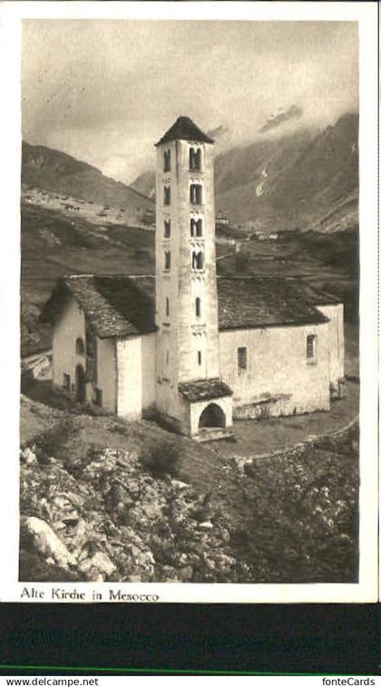 Mesocco Kirche ungelaufen ca. 1920