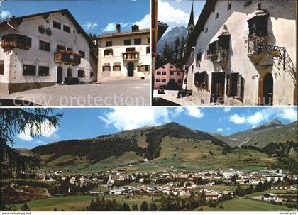 Scuol Tarasp Vulpera Dorfplatz Scuol Panorama