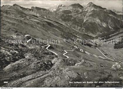 Spluegen GR Der Spluegen mit Resten der alten Spluegenstrasse