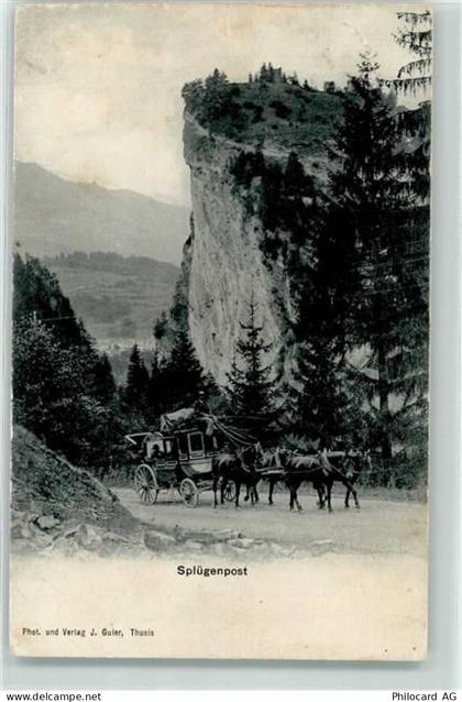 7435 Splügen 1907 - Splügenpost Postkutsche - 13197552