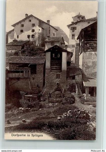 7435 Splügen - Dorfpartie, gute Erhaltung AK - 13077550