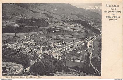 Schweiz - THUSIS (GR) Albulabahn - Thusis mit Heinzenberg von Hohenräthien gesehen - Verlag Chr. Meisser 21099