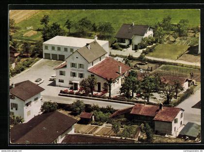 AK Courrendlin, Hotel Restaurant Bel-Air aus der Vogelschau