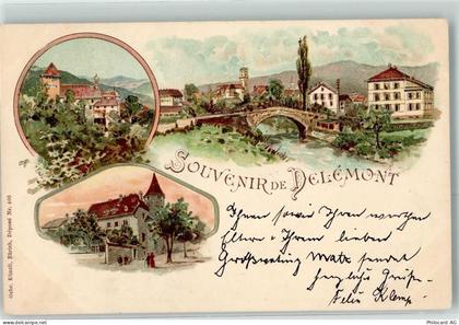 2800 Delémont Delsberg 1899 Lithographie - 13470673