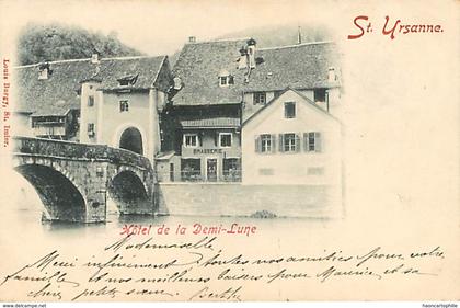 Suisse ; Saint Ursanne : hotel de la demi lune