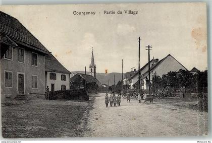2950 Courgenay 1918 Gebrauchsspuren Kirche Dorfszene Feldpost Dragoner-S... - 13568584