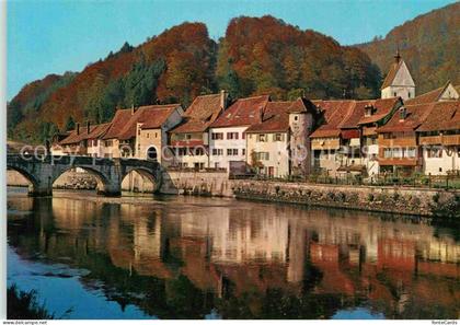 Saint Ursanne Teilansicht mit Bruecke