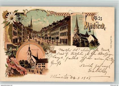 6215 Beromünster 1901 BOAKC Lithographie Pfarrkirche Stiftskirche Verlag... - 13702268