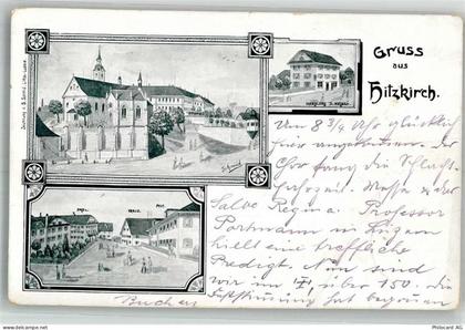 6285 Hitzkirch 1902 Foto AK Postamt Gasthaus Kirche Handlung - 13666313