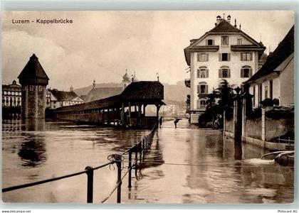6000 Luzern Lucerne 1910 - Überschwemmung Kappelbrücke - 13251158