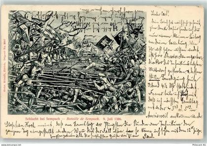 6204 Sempach 1900 Lithographie / Künstlerkarte Schlacht bei Sempach 1386... - 39495845