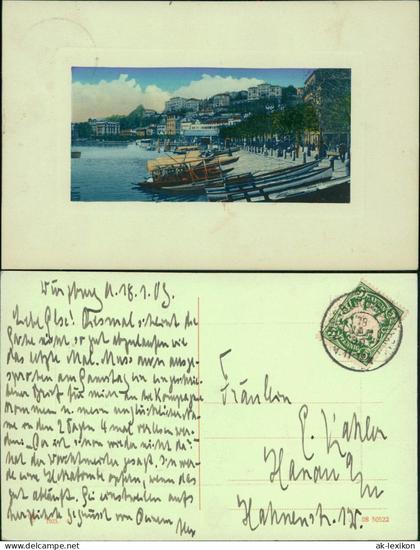 Ansichtskarte Luzern Lucerna Stadtpartie Boote 1911