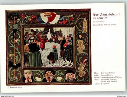6210 Sursee Künstlerkarte Der Gansabehauet Gemälde im Rathaus Sursee F. ... - 11062003