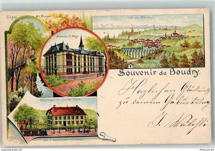 2017 Boudry 1899 Lithographie Neue Schule Junge Männer Pensionnat - 13641653