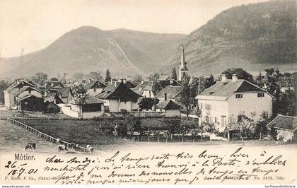 [-10%] SUISSE - Môtiers - Village - Eglise - Montagne - P. Koch & Co. - Griffe Môtiers  - Carte postale ancienne