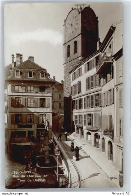 2000 Neuchâtel Neuenburg - Rue du Chateau, Tour de Diesse, Denkmal - 50737204