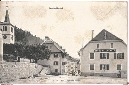 CPA -  Suisse - Neuchatel - Ponts de Martel - Place - Hôtel de la Loyauté