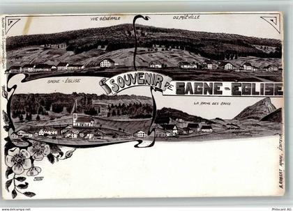 2314 La Sagne NE BOAKC Kirche Lithographie - 13715725