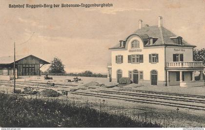 [-5%] SUISSE - Bahnhof Roggwil - Berg der Bodensee - Toggenburgbahn - Buchs Bahnhof - Chemins de fer - Carte postale anc