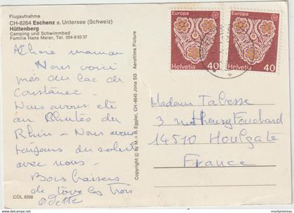Suisse :  ESCHENZ a Untersee  Hûttenberg  , camping  und  schwimmbad  , timbres