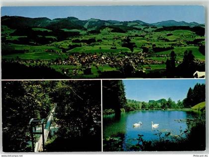 9606 Bütschwil Foto AK Drahtsteg Zuckermattweiher Schwäne Foto Gross - 39698746