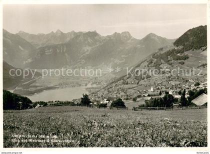 Amden Walensee SG Blick auf Walensee und Glarneralpen